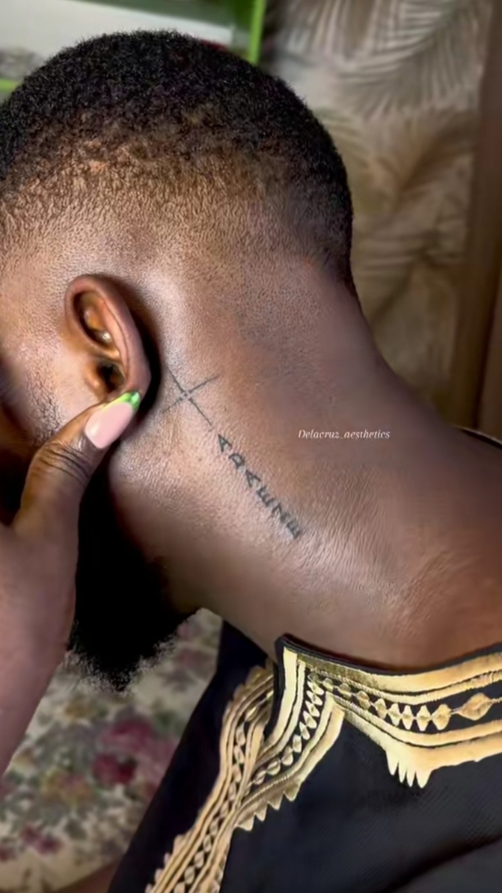 Man tattoos girlfriend's name 'Adaeze' on his neck