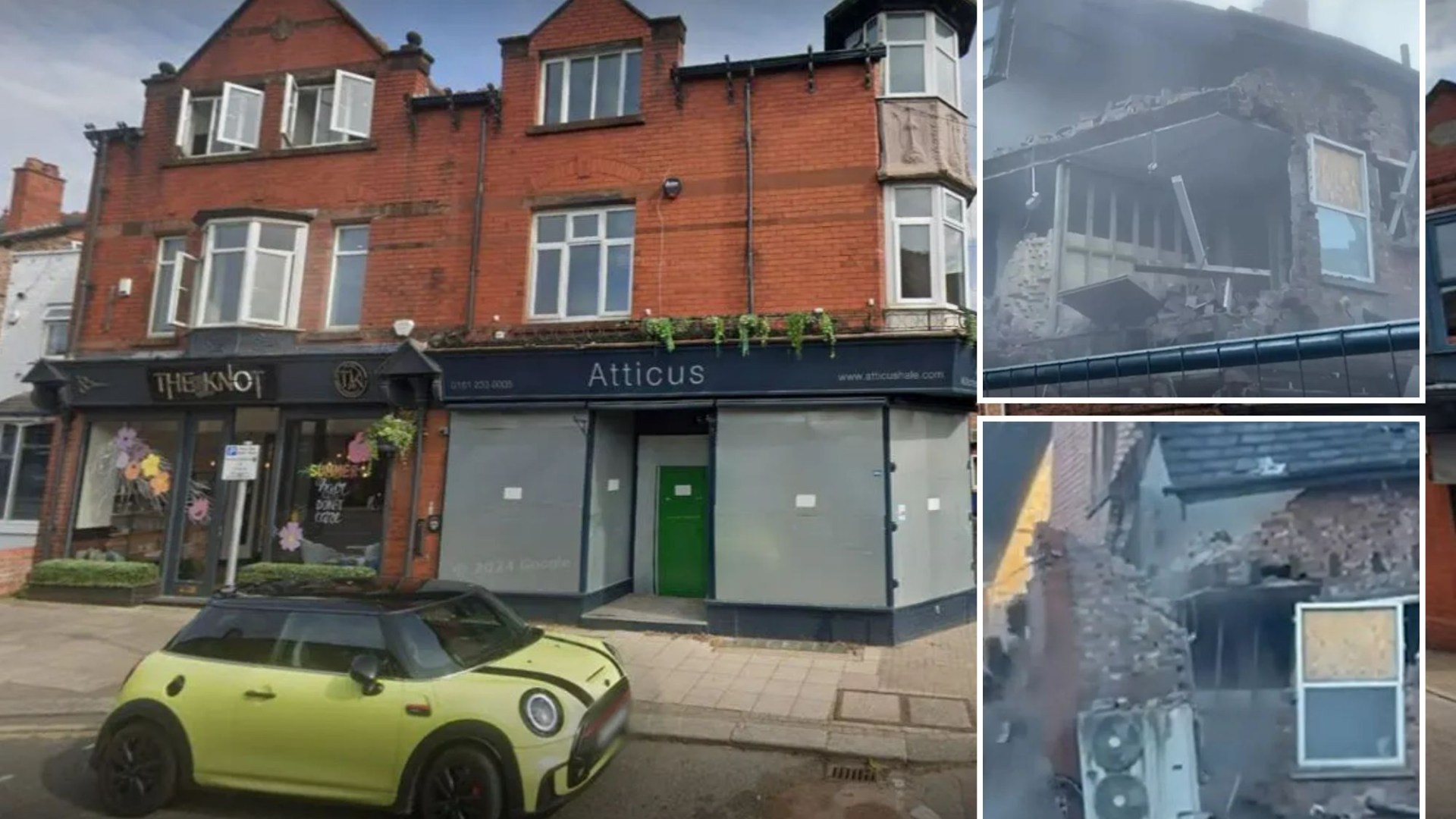 Moment 100-year-old building COLLAPSES in 60mph Storm Eowyn winds as debris lands just inches from terrified onlookers