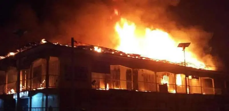 Fire Guts One-storey Building In Lagos