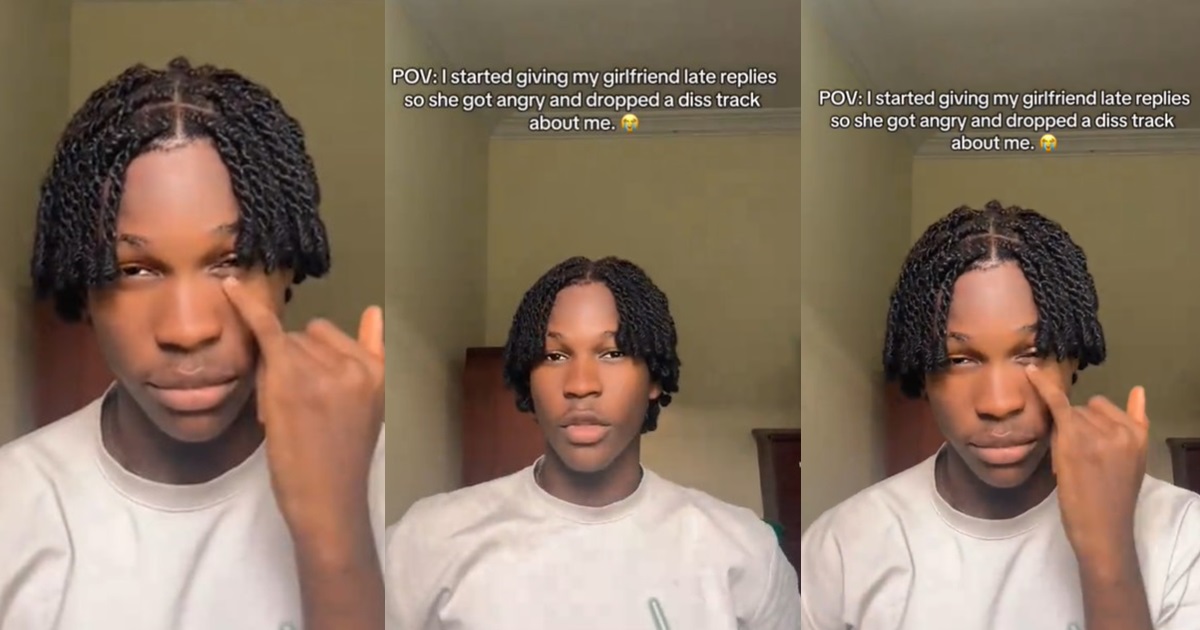 "Frustr@te her more make she drop full album" – Man gets r0asted in a d!ss track over late replies to girlfriend (WATCH)