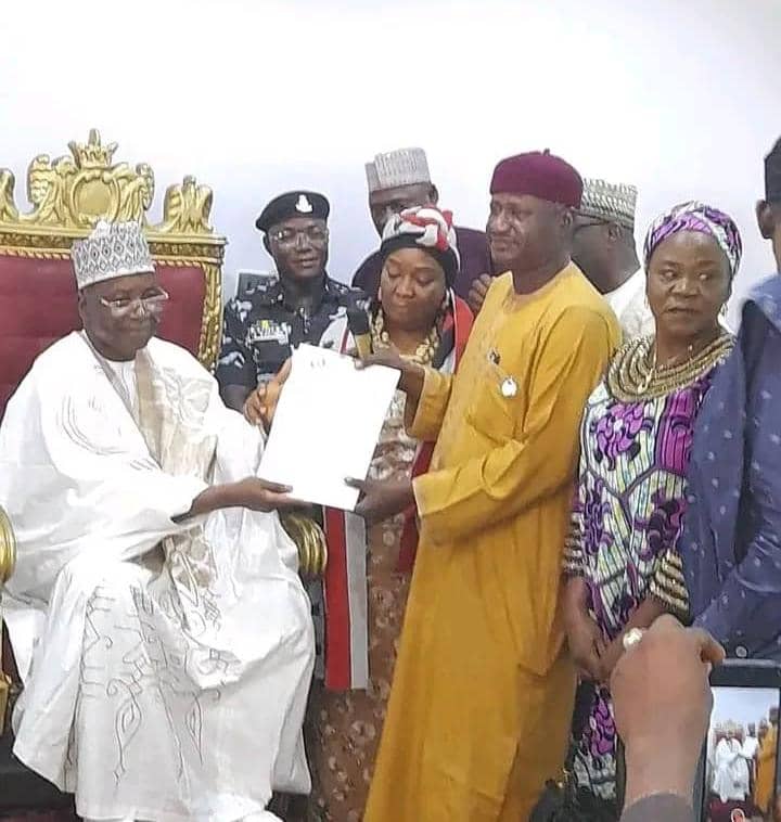 Gov Fintiri Presents Letter Of Appointment To New Tol Hoba