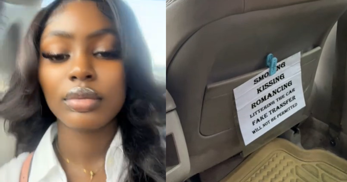 "I no blamǝ am because this relationship people to do" – Lady finds list in taxi bann!ng 'Public Display of Affection' and fake payment (WATCH)