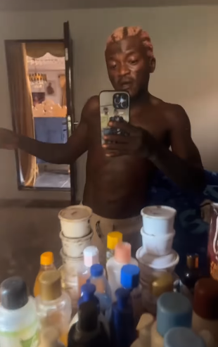 Portable stirs reactions as he shows off his skincare collection 