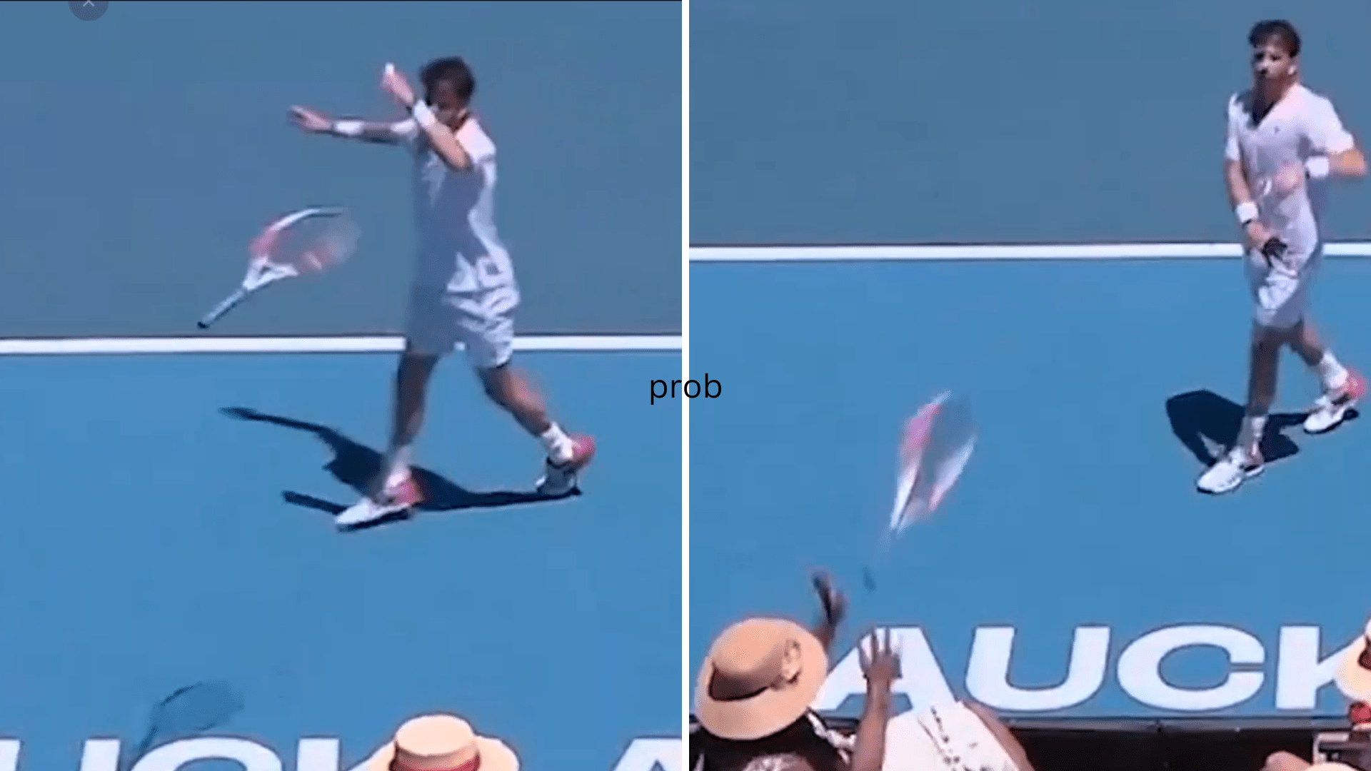 Shock moment Scots tennis star throws his racket at a fan - before revealing her surprise reaction