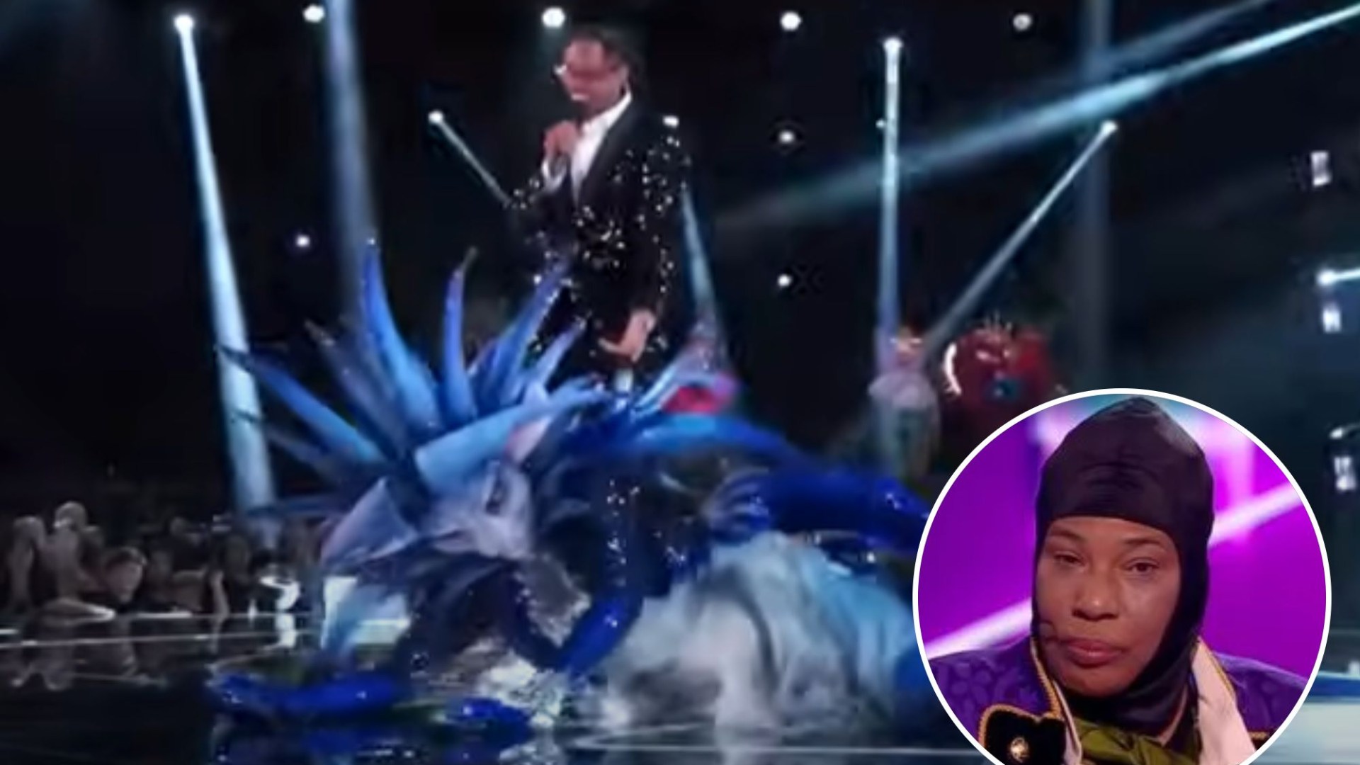 Watch bizarre moment Macy Gray throws herself on the floor as she’s unmasked on The Masked Singer US